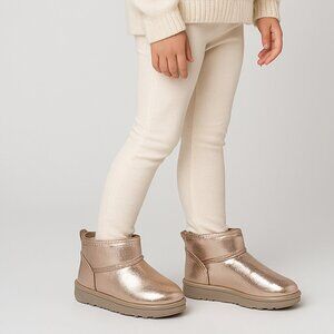 Sonoma Girls Kazz Gold Glitter Ankle Boots Faux Fur Lined Size 4 & 6